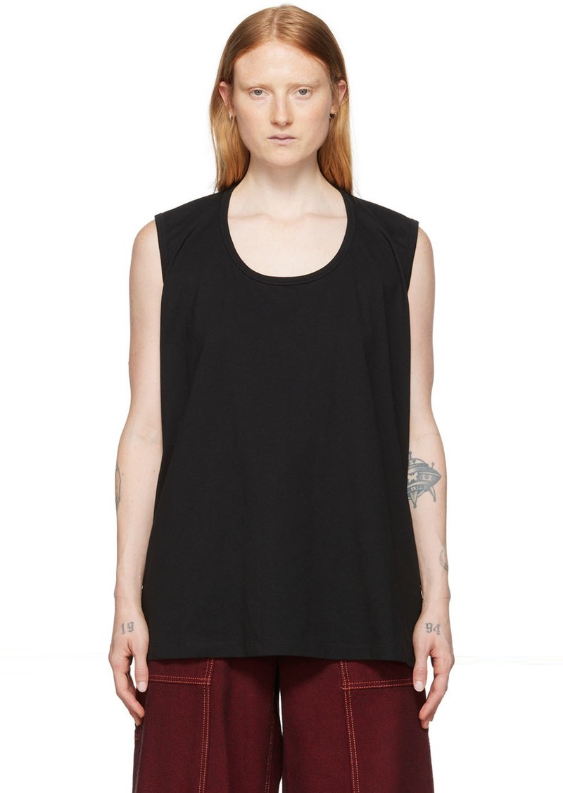 MM6 Maison Margiela Black Cut-Out Tank Top