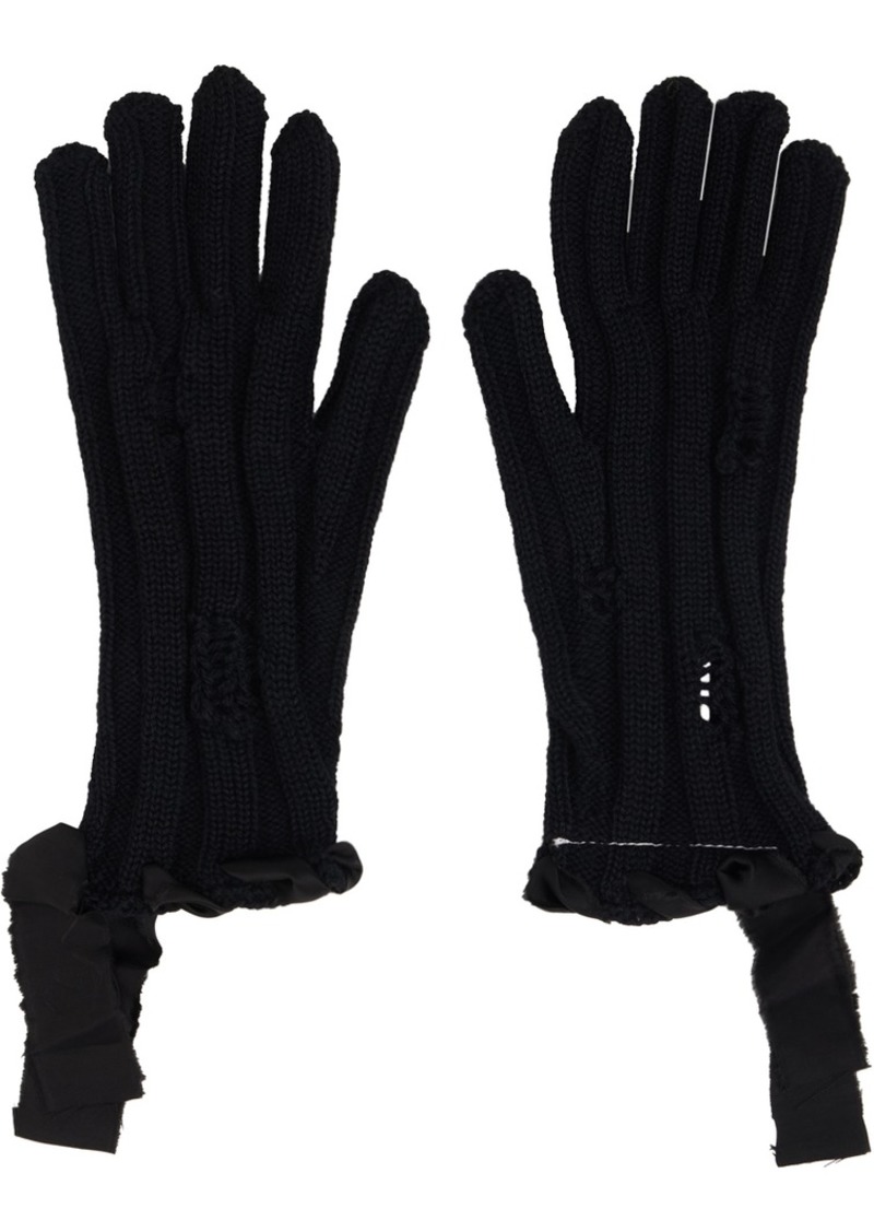 MM6 Maison Margiela Black Distressed Gloves