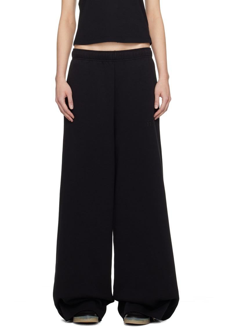 MM6 Maison Margiela Black Embroidered Sweatpants