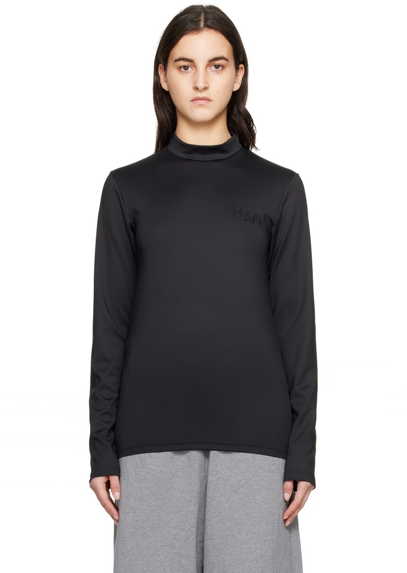 MM6 Maison Margiela Black Embroidered Turtleneck