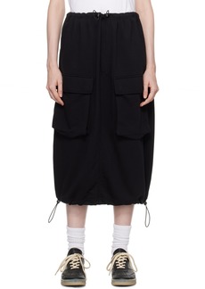 MM6 Maison Margiela Black Flap Pocket Midi Skirt