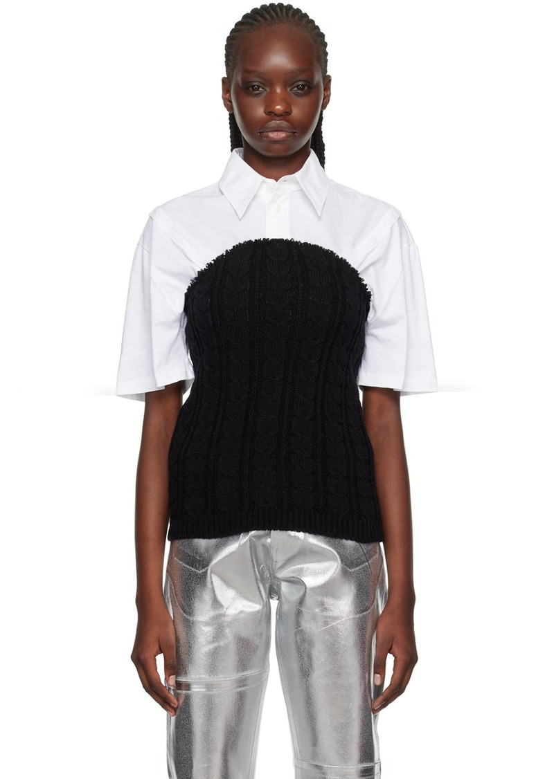 MM6 Maison Margiela Black Frayed Edge Tube Top