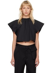 MM6 Maison Margiela Black Gathered Blouse