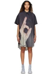 MM6 Maison Margiela Black Hand Sign Midi Dress