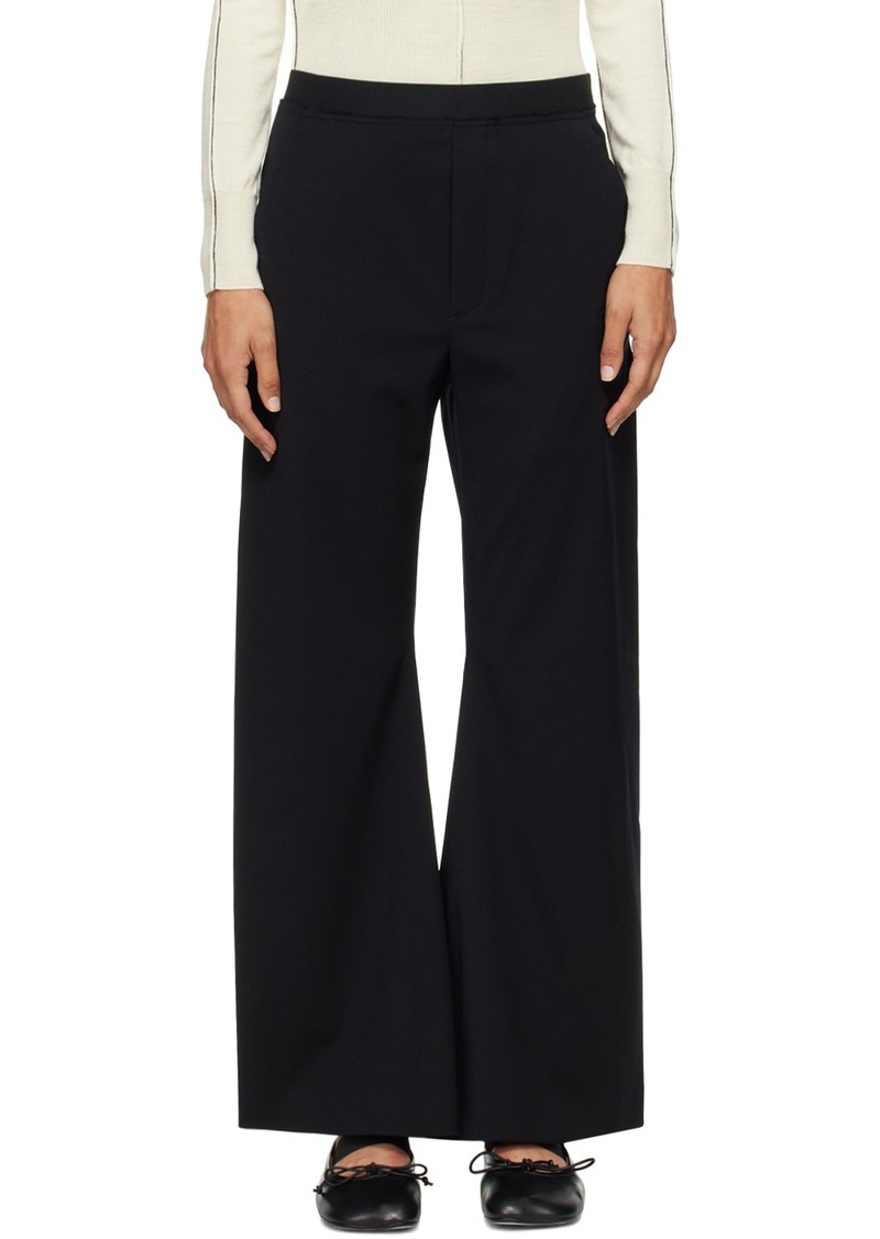 MM6 Maison Margiela Black Logo-Embroidered Trousers