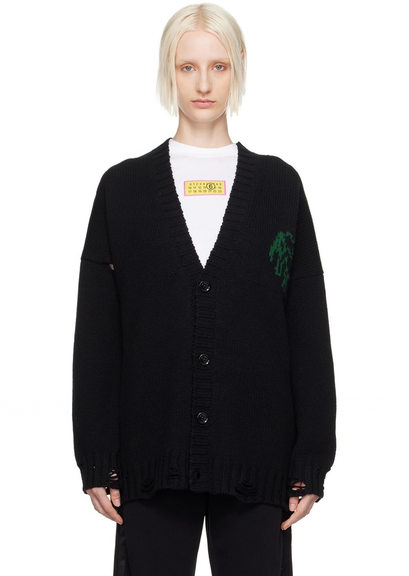 MM6 Maison Margiela Black 'Lost My Pet' Cardigan