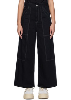 MM6 Maison Margiela Black Paneled Jeans