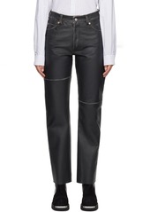 MM6 Maison Margiela Black Paneled Leather Pants