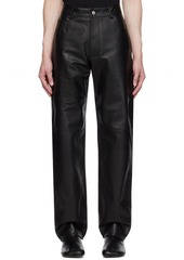 MM6 Maison Margiela Black Paneled Leather Pants