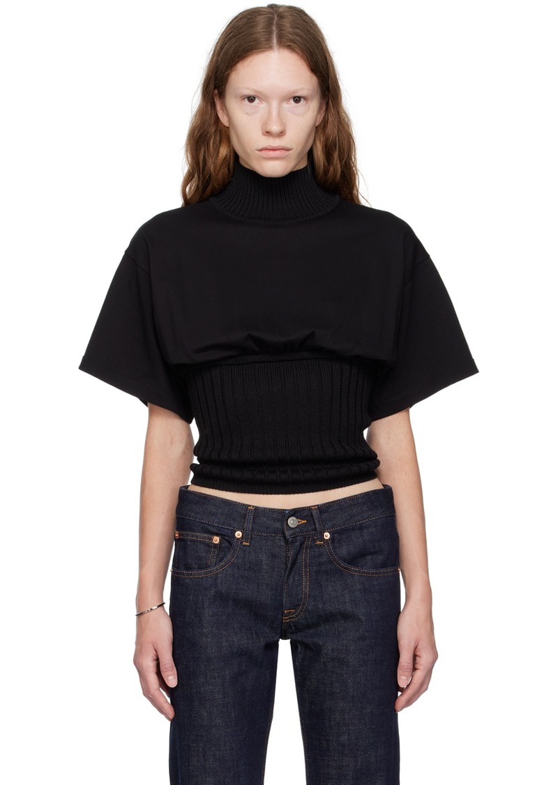 MM6 Maison Margiela Black Paneled Sweater