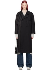 MM6 Maison Margiela Black Paneled Trench Coat