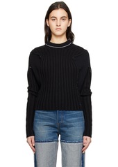 MM6 Maison Margiela Black Patchwork Sweater