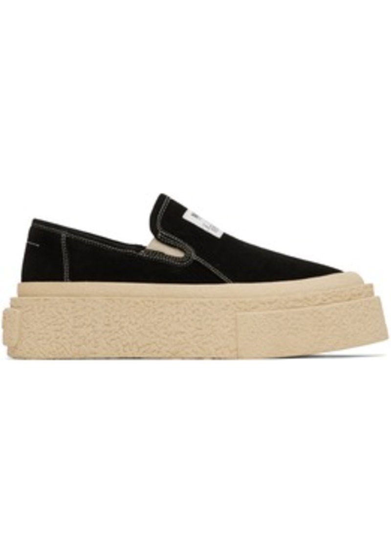 MM6 Maison Margiela Black Platform Slip-On Sneakers