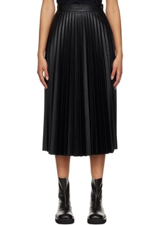 MM6 Maison Margiela Black Pleated Midi Skirt