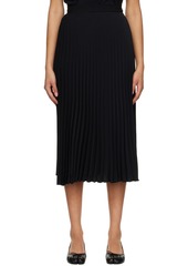 MM6 Maison Margiela Black Pleated Midi Skirt