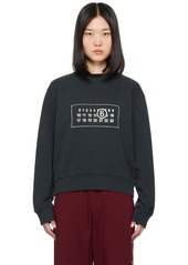 MM6 Maison Margiela Black Printed Sweatshirt