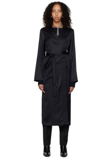 MM6 Maison Margiela Black Self-Tie Trench Coat
