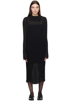 MM6 Maison Margiela Black Sheer Midi Dress