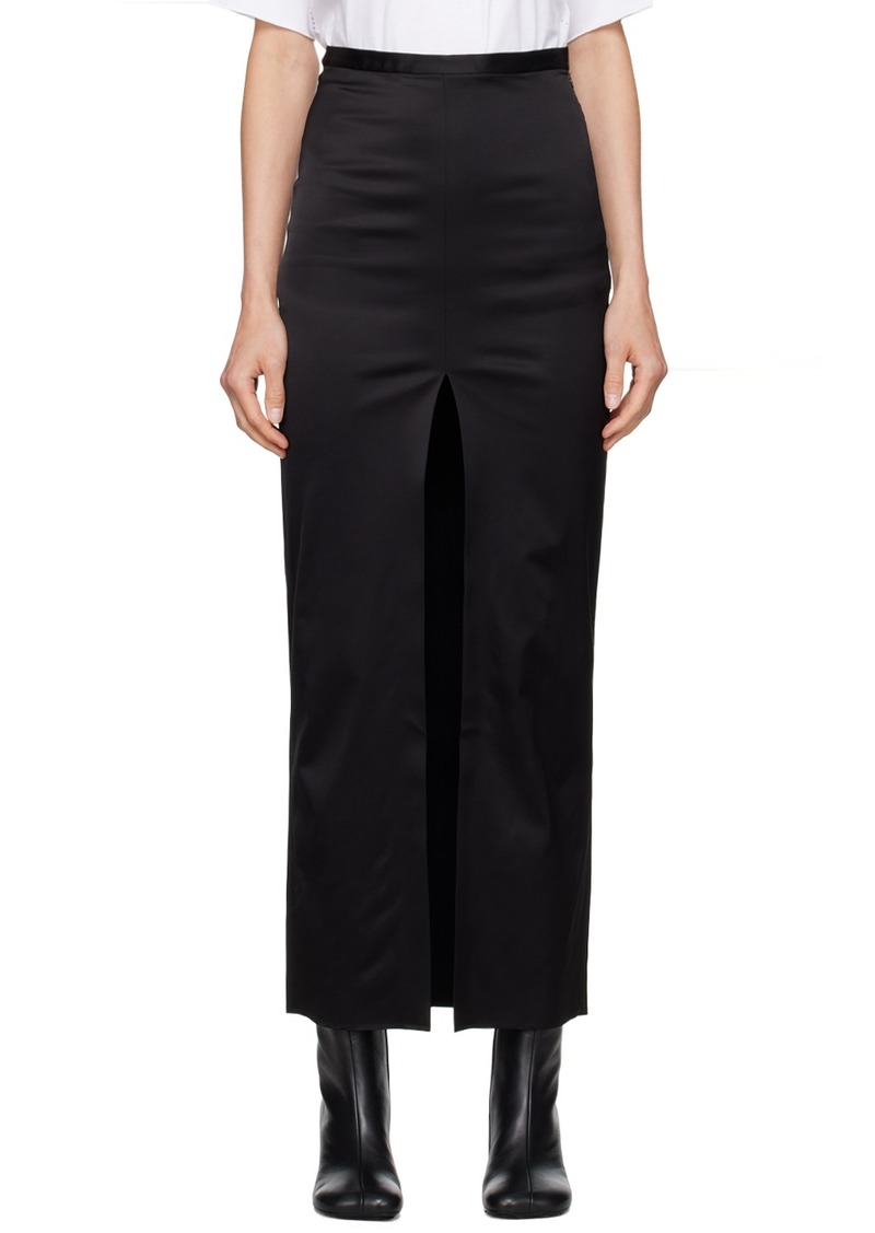 MM6 Maison Margiela Black Slit Maxi Skirt