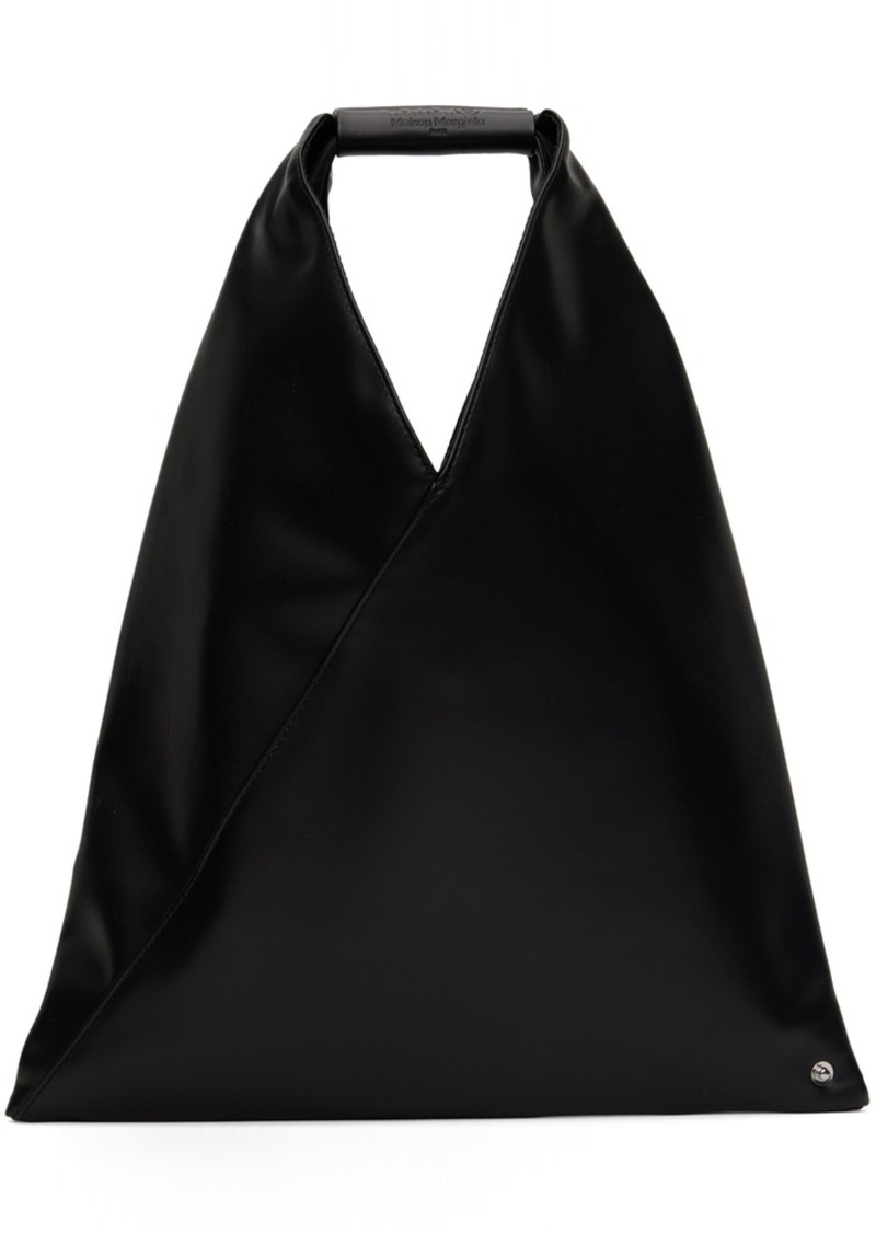 MM6 Maison Margiela Black Small Faux-Leather Triangle Tote