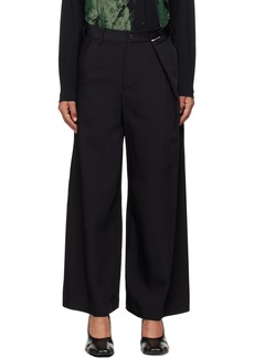 MM6 Maison Margiela Black Straight Leg Trousers