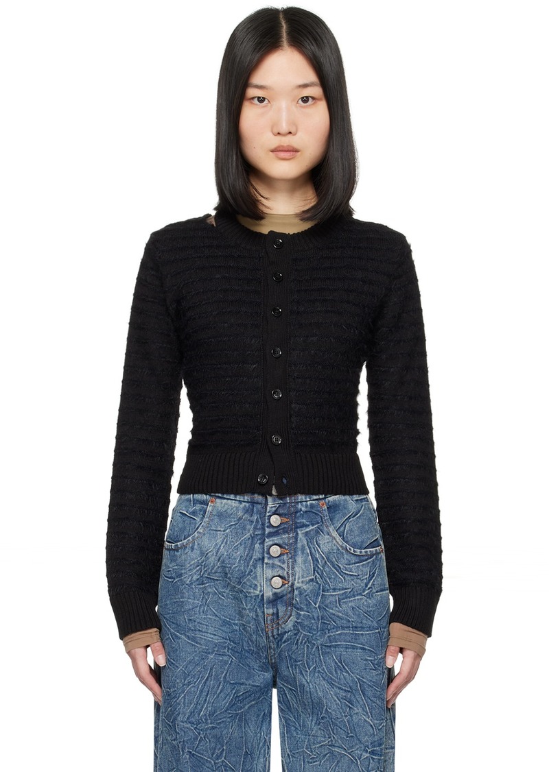 MM6 Maison Margiela Black Striped Cardigan