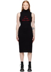 MM6 Maison Margiela Black Turtleneck Midi Dress