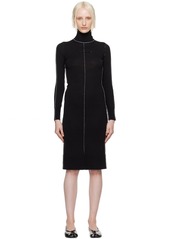 MM6 Maison Margiela Black Turtleneck Midi Dress