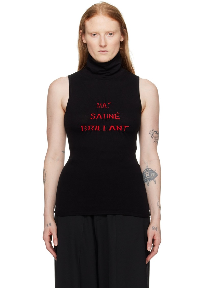 MM6 Maison Margiela Black Turtleneck Tank Top