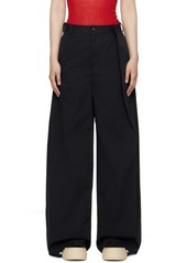 MM6 Maison Margiela Black Wide-Leg Trousers