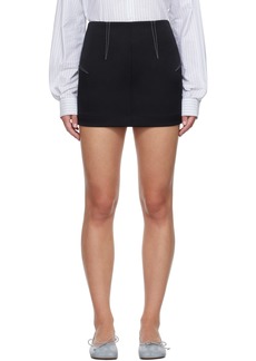 MM6 Maison Margiela Black Zip Miniskirt