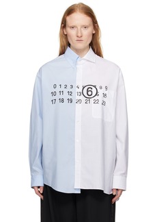 MM6 Maison Margiela Blue & White Asymmetrical Shirt