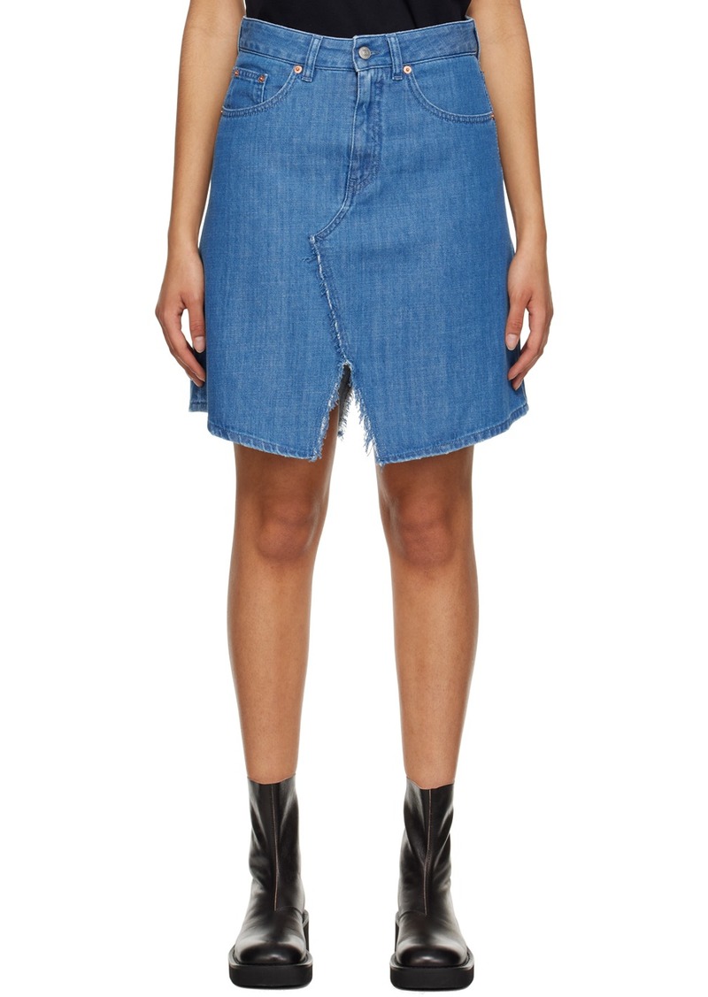 MM6 Maison Margiela Blue Distressed Miniskirt