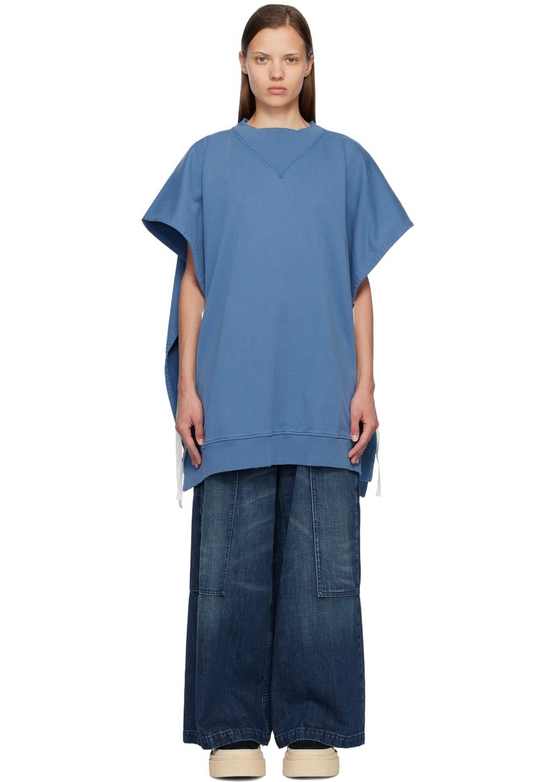 MM6 Maison Margiela Blue Draped Sweatshirt