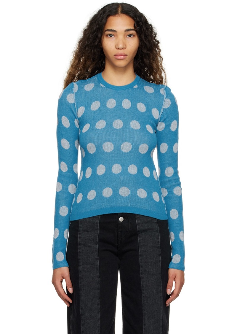 MM6 Maison Margiela Blue Polka Dot Sweater