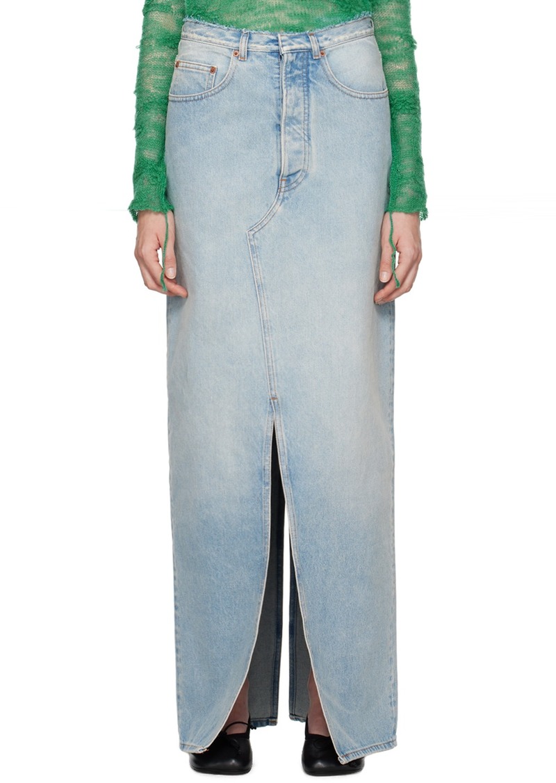 MM6 Maison Margiela Blue Slit Denim Maxi Skirt