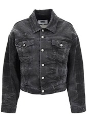 Mm6 maison margiela crinkle-effect denim jacket