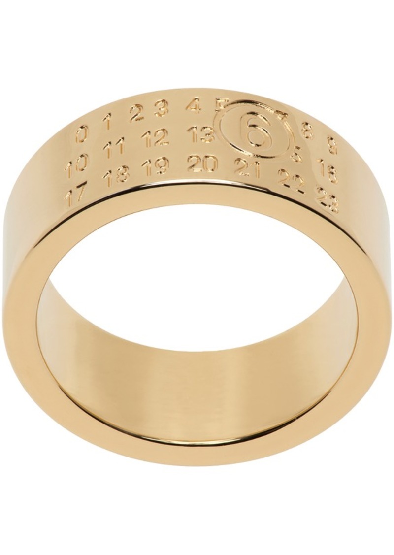 MM6 Maison Margiela Gold Minimal Logo Ring
