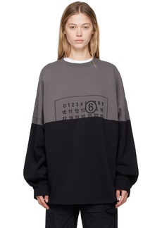 MM6 Maison Margiela Gray & Black Printed Logo Sweatshirt