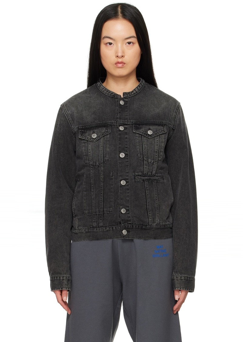 MM6 Maison Margiela Gray Collarless Denim Jacket