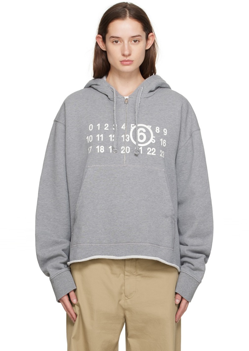 MM6 Maison Margiela Gray Print Hoodie