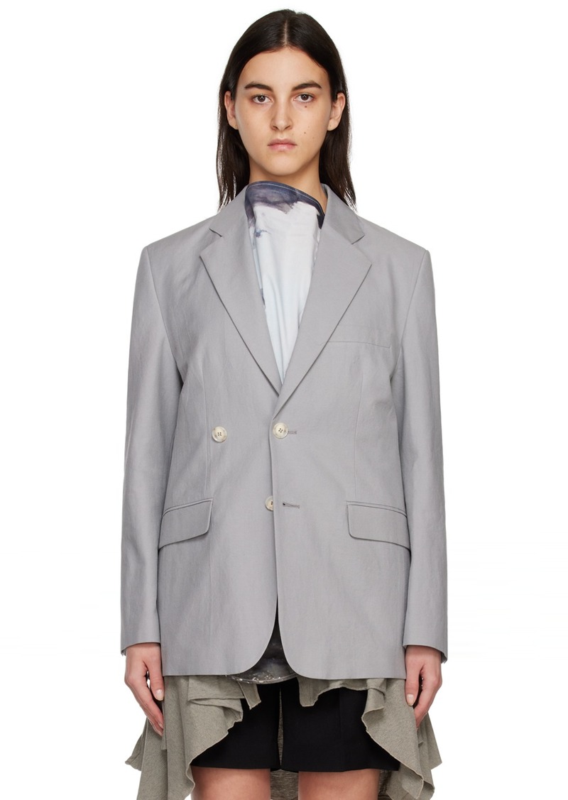 MM6 Maison Margiela Gray Single-Breasted Blazer