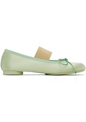 MM6 Maison Margiela Green Bow Ballerina Flats