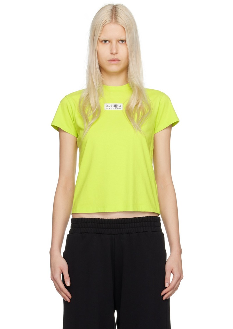 MM6 Maison Margiela Green Cropped T-Shirt