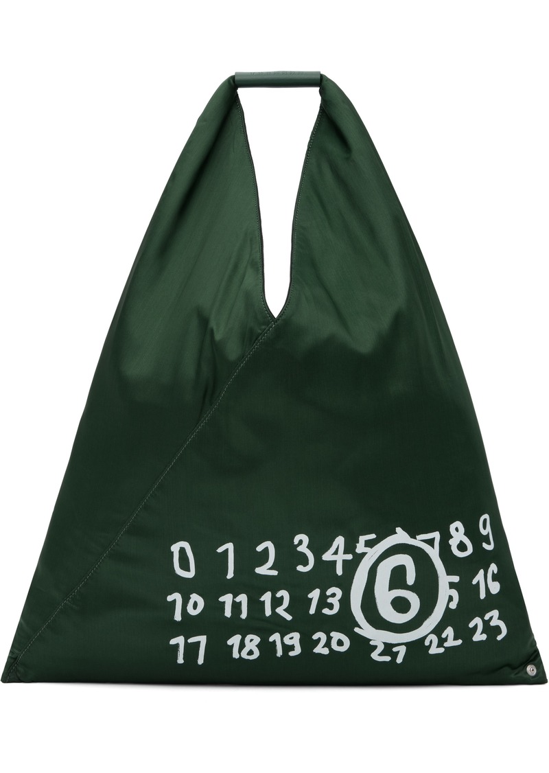 MM6 Maison Margiela Green Medium Triangle Tote