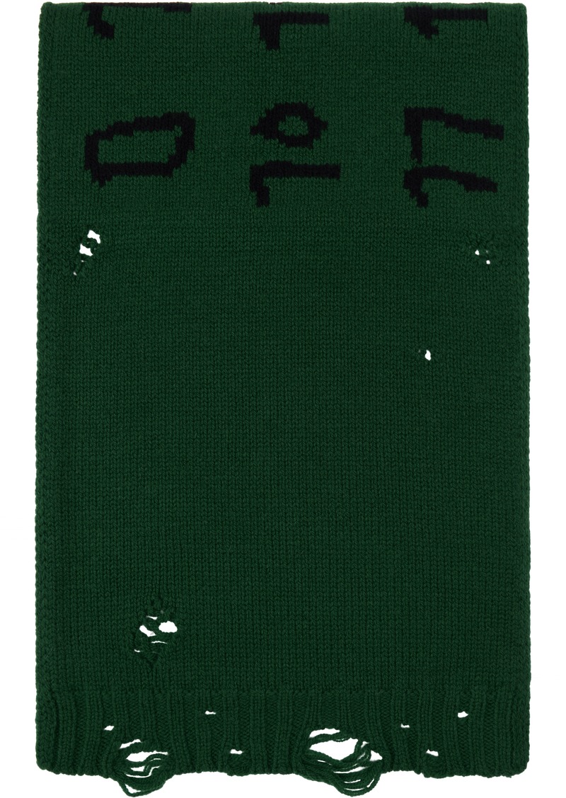 MM6 Maison Margiela Green Numeric Scarf