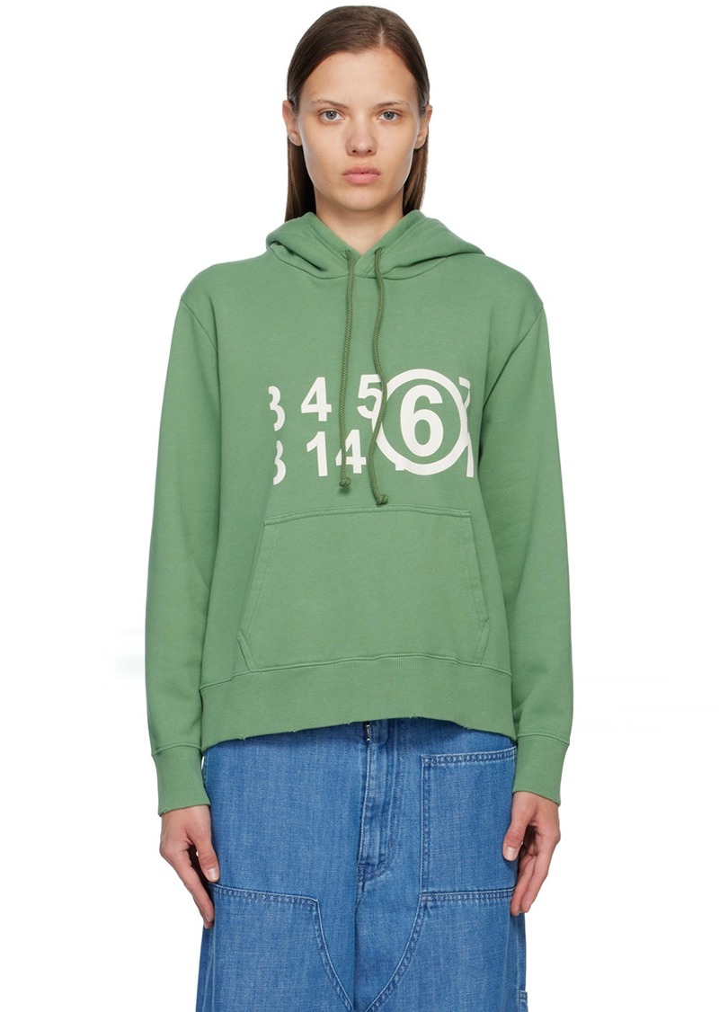 MM6 Maison Margiela Green Printed Hoodie