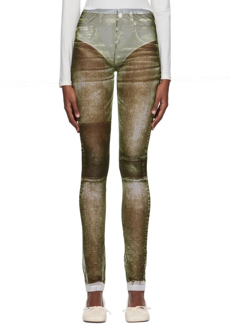 MM6 Maison Margiela Green Printed Leggings