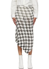 MM6 Maison Margiela Grey & White Cotton Midi Skirt