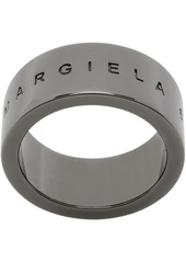 MM6 Maison Margiela Gunmetal Minimal Logo Ring